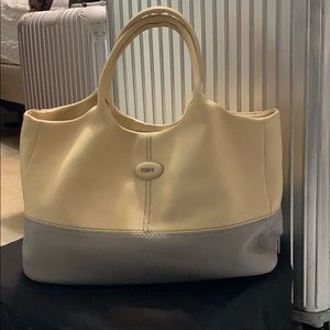 Tods Tan and grey leather hobo bag